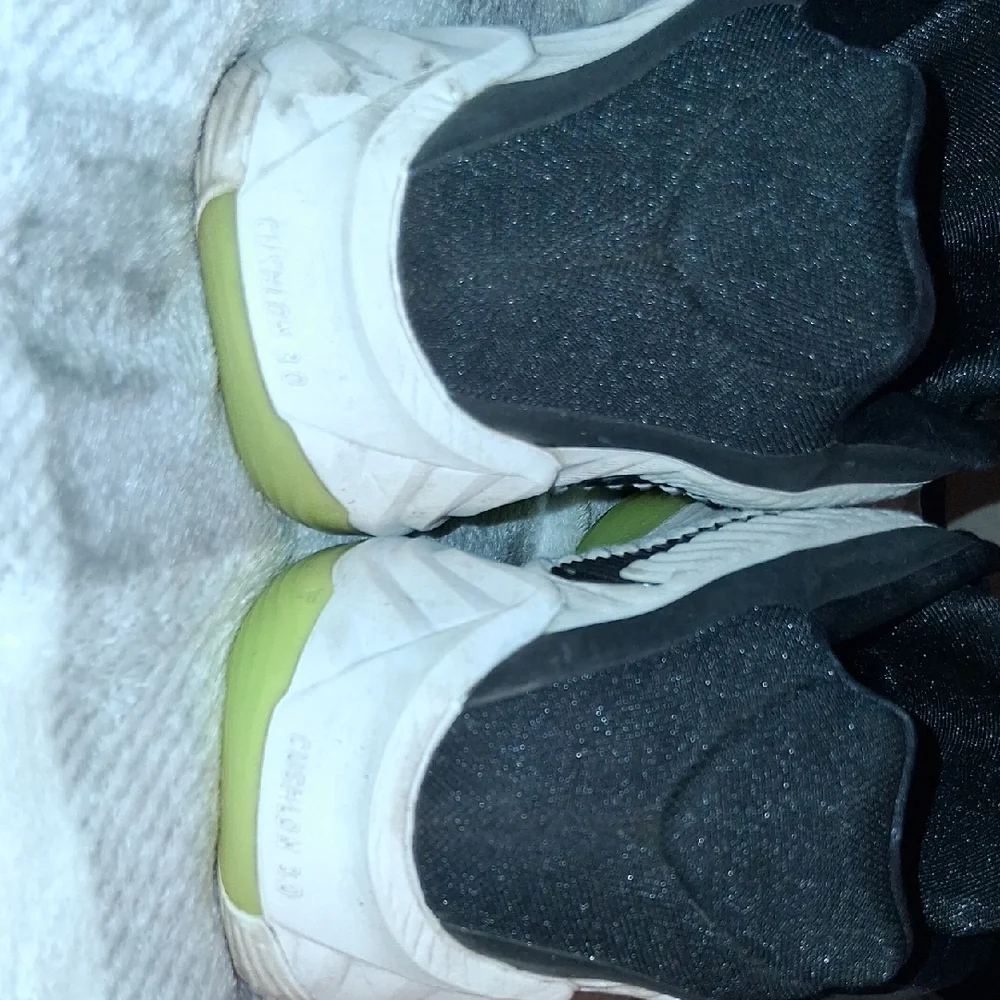 Nike Black Sneakers with Bright Green Swoosh and White Midsole